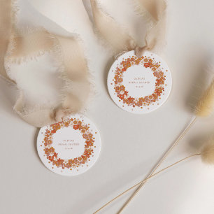 Étiquettes Cadeau Fête des mariées Florale super Boho Orange personn