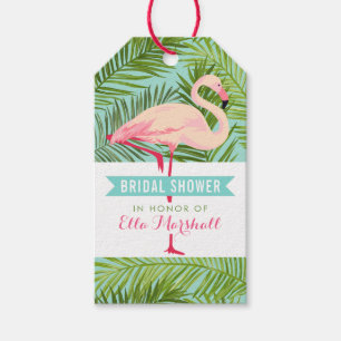 Étiquettes-cadeau Fête des mariées Mariage Flamant rose rose tropica