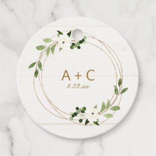 Étiquettes Cadeau Fête des mariées mariage Géométrique Verdure couro