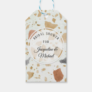 Étiquettes-cadeau Fête des mariées moderne Terrazzo Terra-cotta Boho