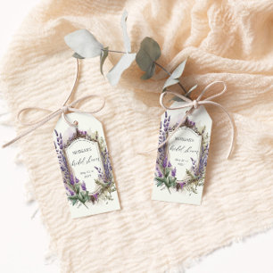 Étiquettes-cadeau Fête des mariées Régale Lavande Aquarelle