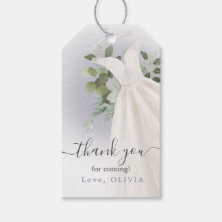 Étiquettes-cadeau Fête des mariées Robe Mariage Foliage