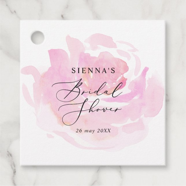 Étiquettes Cadeau Fête des mariées Rose chérie (Devant)