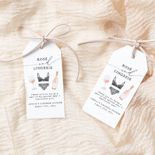Étiquettes-cadeau Fête des mariées Rosé et Lingerie
