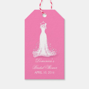 Étiquettes-cadeau Fête des mariées rose - Fuschia Mariage Gown