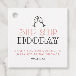 Étiquettes Cadeau Fête des mariées Sip Sip Hooray