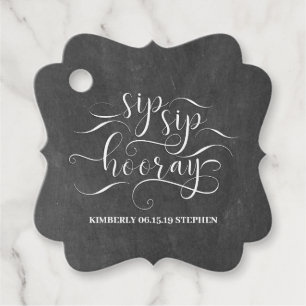 Étiquettes Cadeau Fête des mariées Sip Sip Hooray