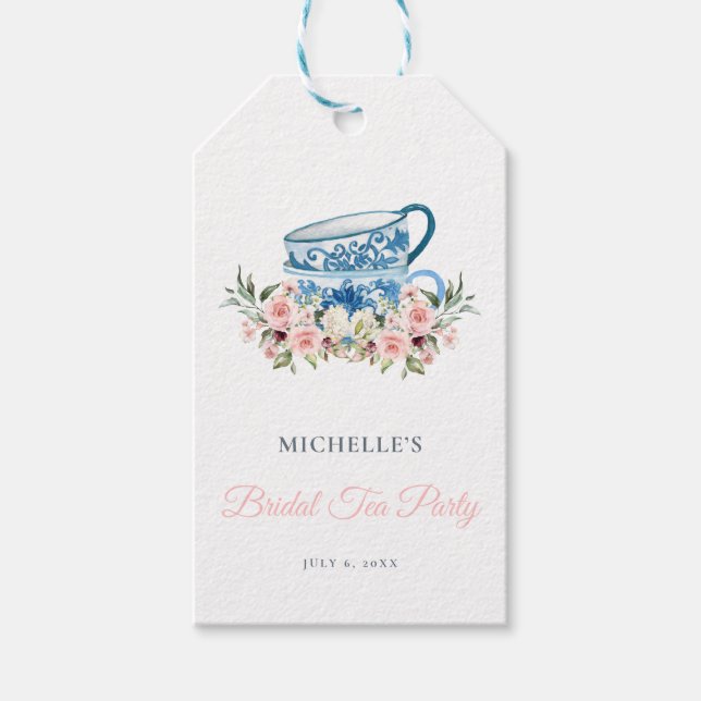 Étiquettes-cadeau Fête des mariées Tea Party (Devant)