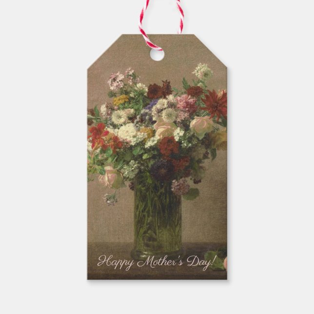 Étiquettes-cadeau Fête des mères - Bouquet floral | Art français (Devant)