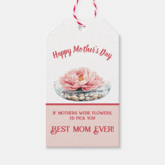 Étiquettes-cadeau Fête des mères de Pink Peony Delicate