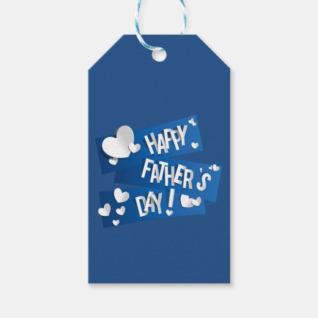 Étiquettes-cadeau Fête des pères "Fête des pères heureuse" (Devant)
