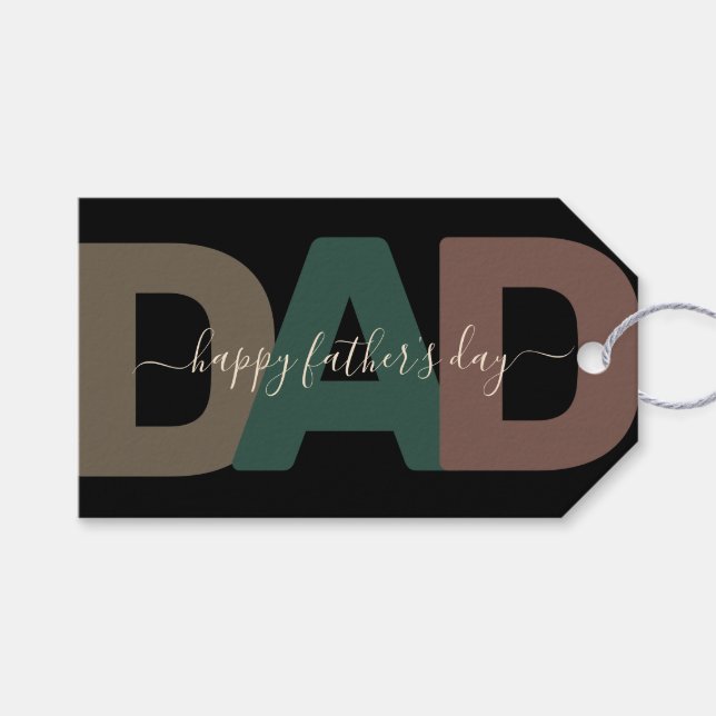 Étiquettes-cadeau Fête des pères moderne "Papa" (Devant (Horizontal))