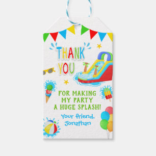 Étiquettes-cadeau Fête d'été pour le toboggan aquatique Merci Pool