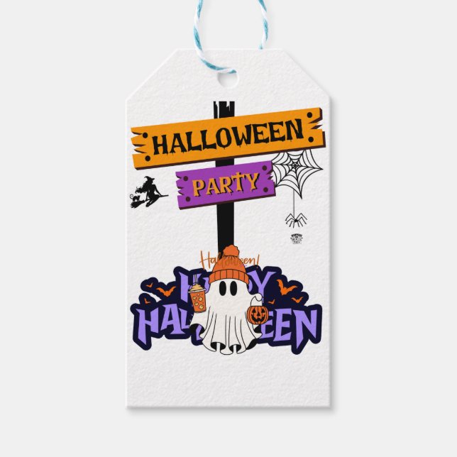 Étiquettes-cadeau Fête d'Halloween (Devant)