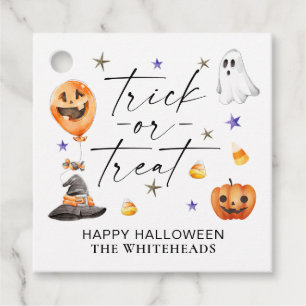 Étiquettes Cadeau Fête d'Halloween de l'aquarelle ou de traitement