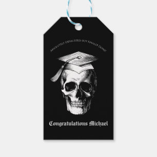 Étiquettes-cadeau Fête d'obtention de diplôme gothique crâne Radiolo