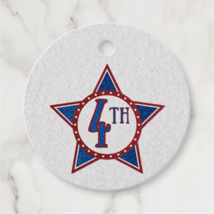 Étiquettes Cadeau Fête du 14 juillet scintillante
