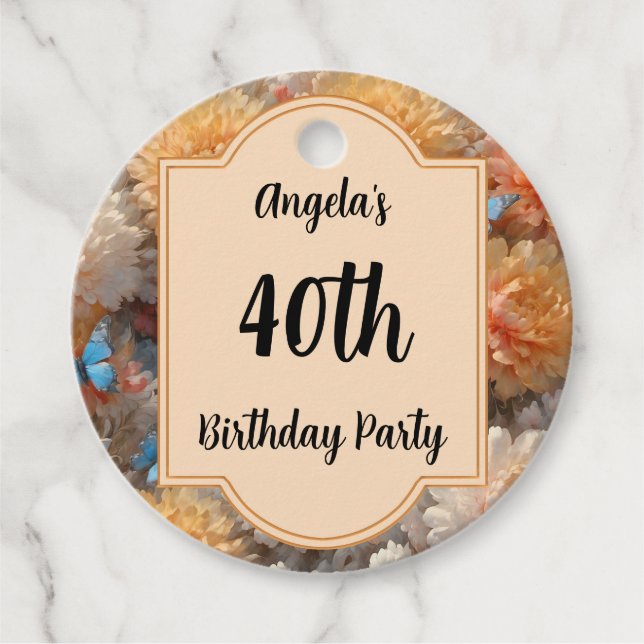 Étiquettes Cadeau Fête du 40e anniversaire (Devant)