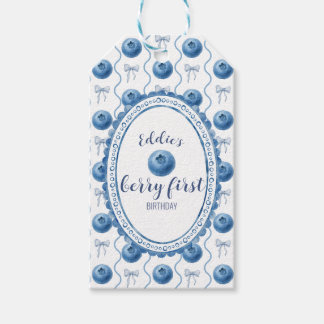 Étiquettes-cadeau Fête du premier anniversaire de Bébé Blueberry