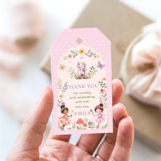 Étiquettes-cadeau Fête du premier anniversaire de la fille violette