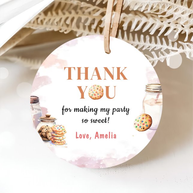 Étiquettes Cadeau Fête du premier anniversaire du lait et des biscui (Créateur téléchargé)