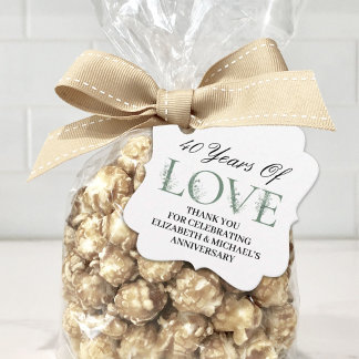 Étiquettes Cadeau Fête du quarantième anniversaire 40 ans d'amour