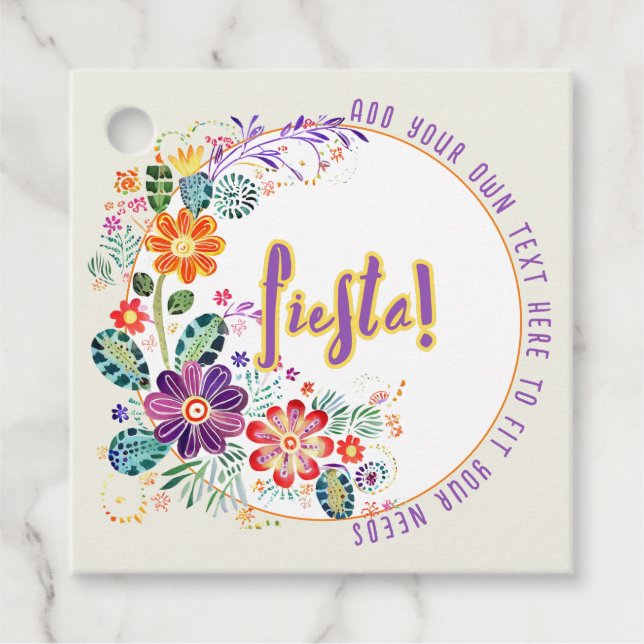 Étiquettes Cadeau Fête Folkart Fleurs Personnalisé (Devant)