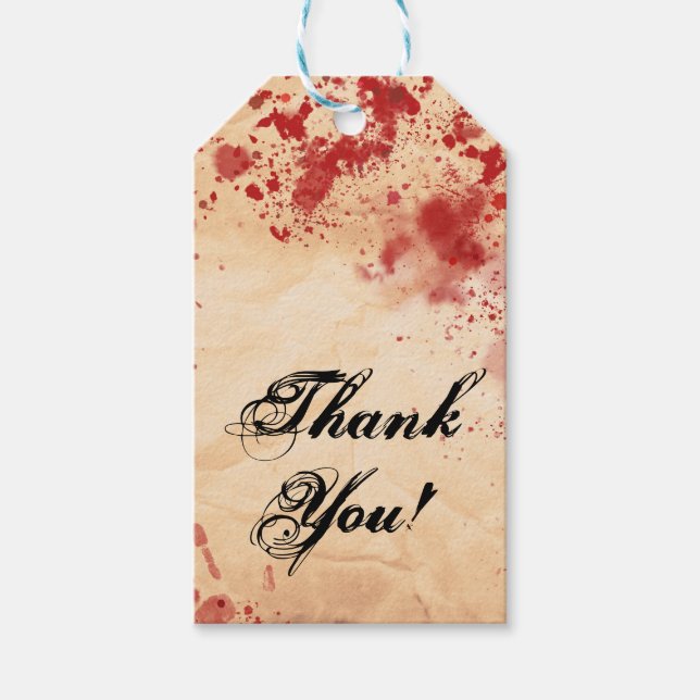 Étiquettes-cadeau Fête gothique de papier Halloween de vinage sangla (Devant)