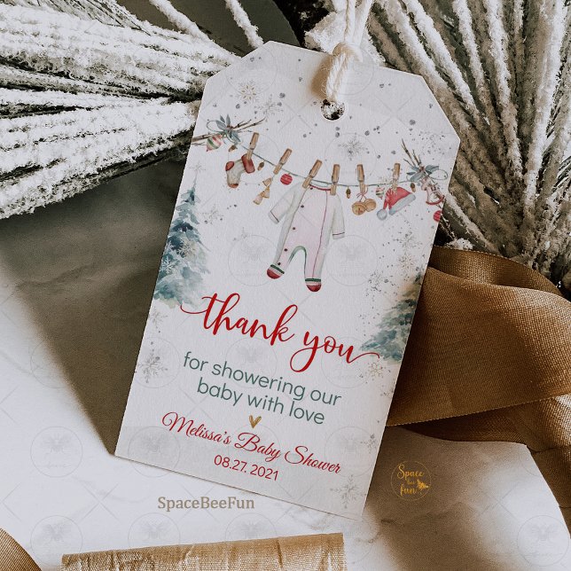 Étiquettes-cadeau Fête joyeuse pour bébé (Merry Little Baby Shower, gift favor tags, holiday baby shower, Christmas baby shower, winter baby s)