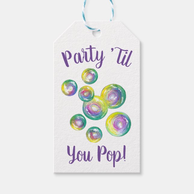 Étiquettes-cadeau Fête Jusqu'À Vous Pop Bubble Wand Anniversaire Bub (Devant)