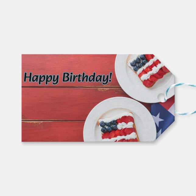 Étiquettes-cadeau Fête patriotique (Devant (Horizontal))