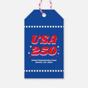 Étiquettes-cadeau Fête personnalisée 250 ans États-Unis Patriotique