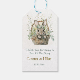 Étiquettes-cadeau Fête Prénatale aux Lapins et Eucalyptus