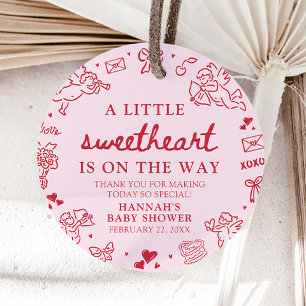 Étiquettes Cadeau Fête Prénatale Bébé Douce Petite Amour Dessinée à