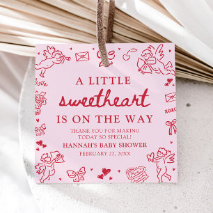 Étiquettes Cadeau Fête Prénatale Bébé Douce Petite Amour Dessinée à