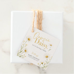 Étiquettes Cadeau Fête Prénatale Bébé Fleur Sauvage Oopsie Daisy