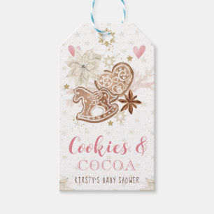 Étiquettes-cadeau Fête Prénatale "Cookies roses et cacao"