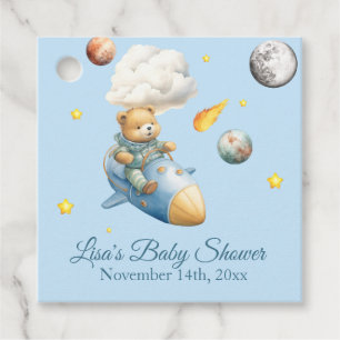 Étiquettes Cadeau Fête prénatale de Ourson astronaute