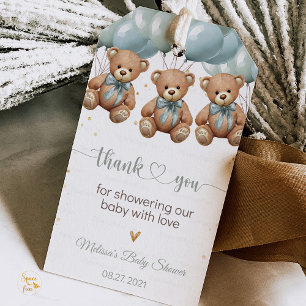 Étiquettes-cadeau Fête prénatale "Nounours" c'est des TRIPLETS !