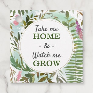 Étiquettes Cadeau Fête Prénatale Watch Me Grow Greenery Baby Shower 