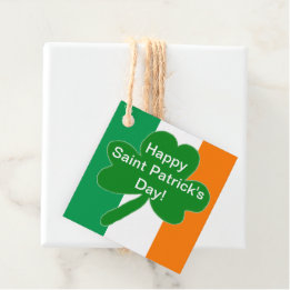 Étiquettes Cadeau Fête Saint Patrick's Day Vert Blanc Orange