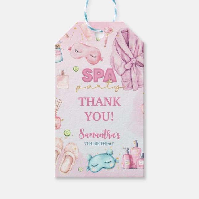 Étiquettes-cadeau Fête spa Anniversaire, Dormir, Fête de bois (Devant)