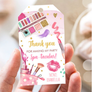 Étiquettes-cadeau Fête spa Fille Glamor Maquillage fête d'anniversai