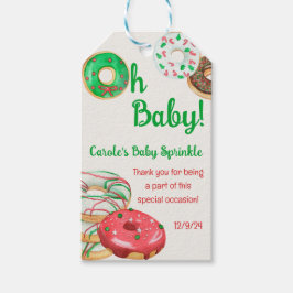 Étiquettes-cadeau Fêtes de Noël Donut Bébé Sprinkel, Douche