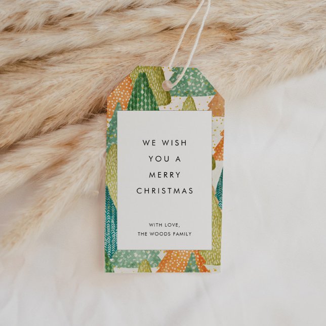 Étiquettes-cadeau Fêtes Motifs de Noël modernes (Créateur téléchargé)