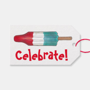 Étiquettes-cadeau Fêtez ! 4 juillet Patriotic Rocket Pop Popsicle