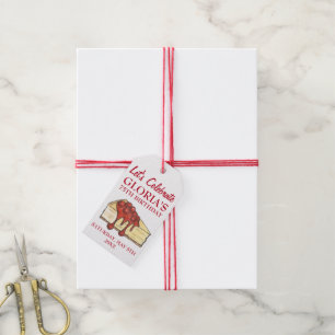 Étiquettes-cadeau Fêtons l'anniversaire du dessert au fromage à la c