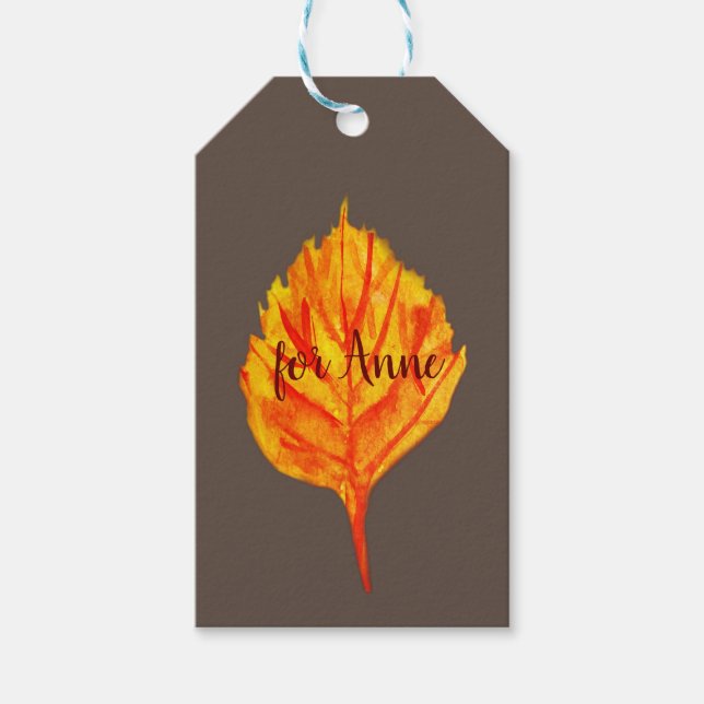 Étiquettes-cadeau Feuille d'automne (Devant)