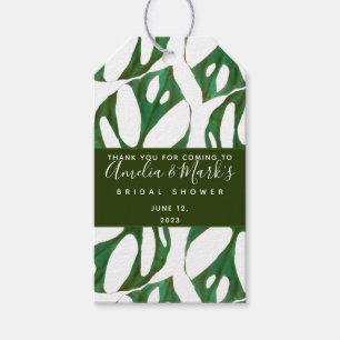 Étiquettes-cadeau Feuille de Monstera Adansonii Baby Shower Carré