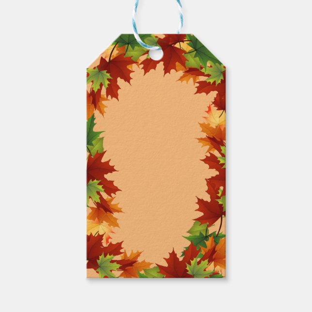 Étiquettes-cadeau Feuilles automnales (Devant)